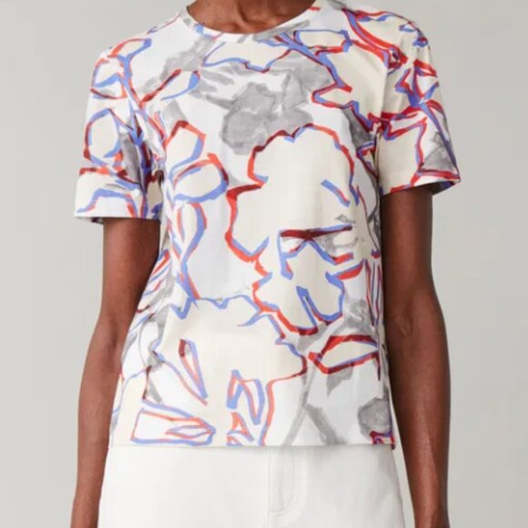 COS Abstract Printed Cotton-Jersey T-Shirt - Small - Picture 5 of 9